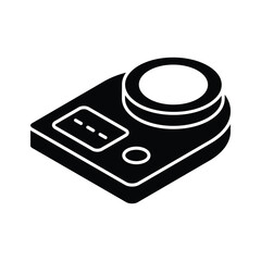 An editable isometric icon showing a obesity scale