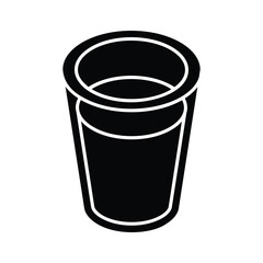 A trendy isometric icon representing clean drinking water glass