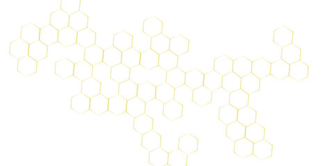 Abstract background with hexagons. Geometric shapes hexagonal patterns. White honeycomb background with light and shadows. Transparent vector background with glowing hexagon geometric lines.
