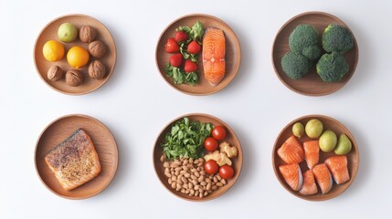 A flat lay of various whole food