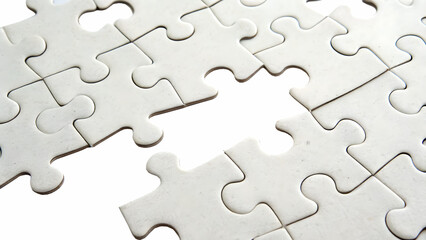 white puzzle pieces top view