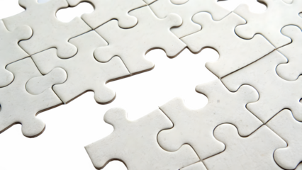 white puzzle pieces top view