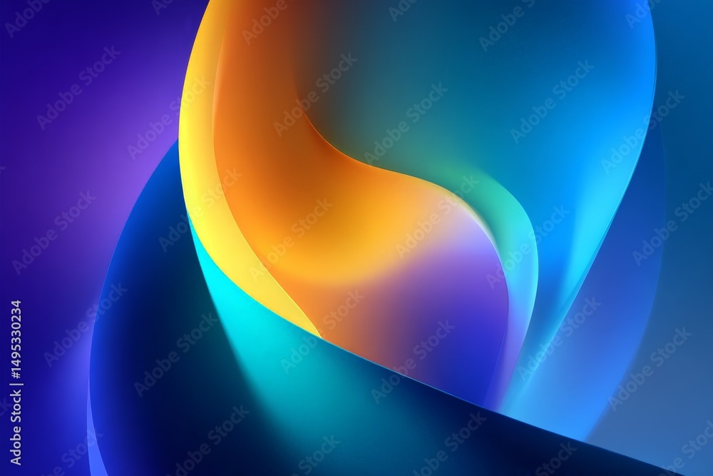 Leinwandbilder colorful abstract swirling shapes create a vibrant and dynamic composition ideal for modern design
