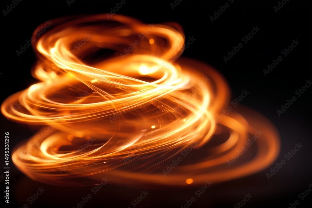 Aufkleber vibrant swirls of light create mesmerizing patterns in a dark setting during an artistic display