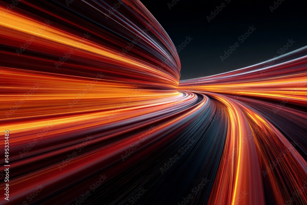 Aufkleber Vibrant light trails swirling in dynamic patterns creating a sense of speed and motion