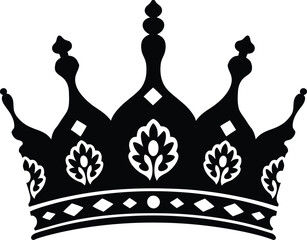 Set of Royal Crown Silhouettes Vector 