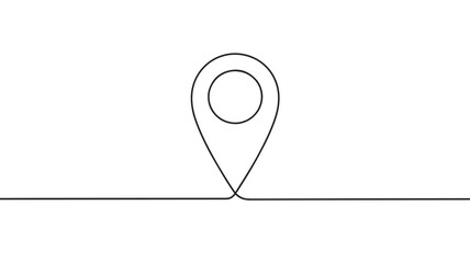 map pointer  vector illustration simple one line drawing
