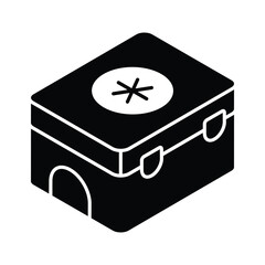 Trendy isometric icon showing a medical kit