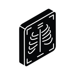 A well crafted isometric icon of ribs X-ray
