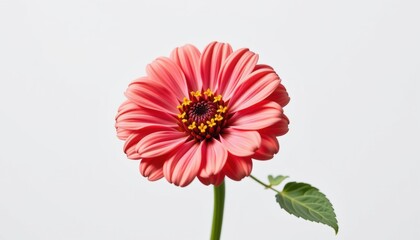 Obraz premium A close-up view of a vibrant pink flower with intricate petals and a dark center