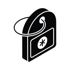 An amazing isometric style icon of medical tag