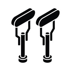 A captivating isometric icon of medical crutches