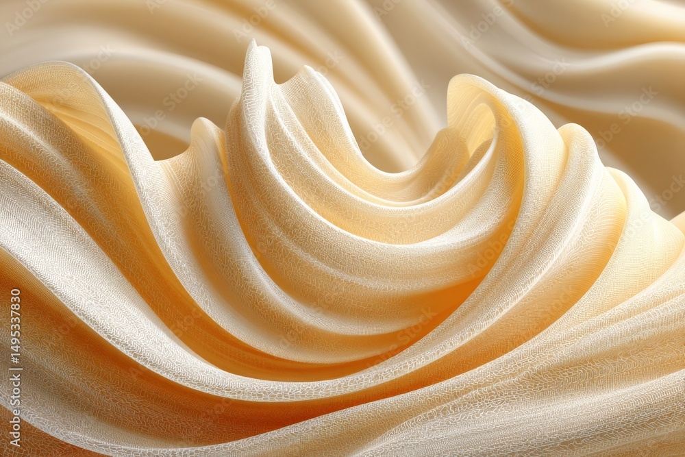 Aufkleber swirling soft fabric in warm cream tones creating a serene and elegant texture