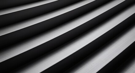 Metal Wave Rhythm Abstract Silver and Black Parallel Lines Pattern.