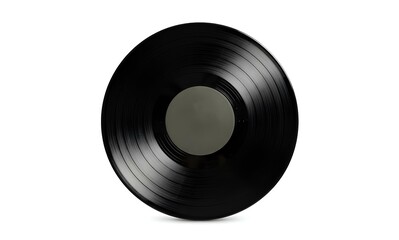 Fototapeta premium 3d rendering of a classic vinyl record isolated on white background, for music nostalgia visuals, retro branding, or entertainment themes