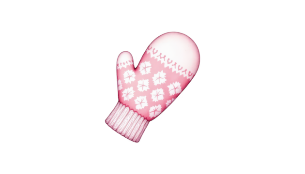 Stylish pink winter glove with delicate snowflake pattern for ultimate warmth and comfort