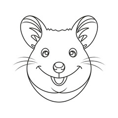 vector illustration of cartoon mouse coloring page 