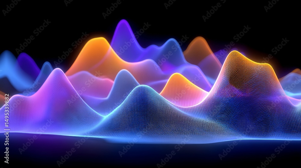 Poster a design that combines abstract smoke waves with dynamic lighting effects has been created