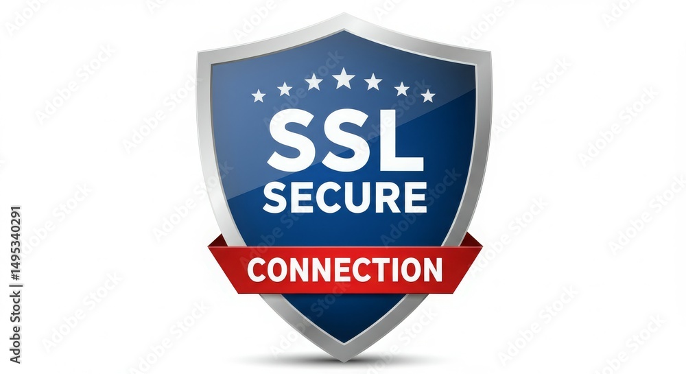 Aufkleber a shield icon indicating a secure ssl connection for online safety.