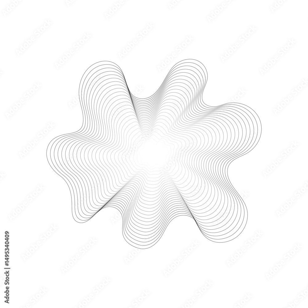 Poster abstract organic flowing waveform circle ring. fluid shapes vector design. blend effect