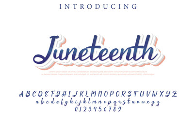 Juneteenth Font Stylish brush painted an uppercase vector letters, alphabet, typeface