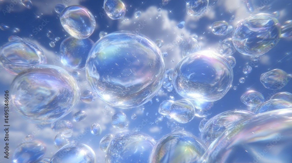 Aufkleber the background features a water concept with bubbles and a bokeh light effect