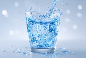 Bubbles rise up through the water that fills a glass to its partial capacity