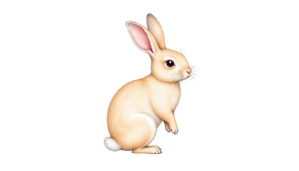 Fototapeta premium Captivating contrast, a portrait of white rabbit on black background white