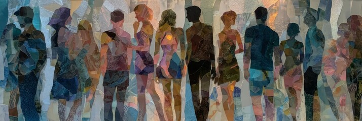 Multicolored profiles of faces representing a range of cultures