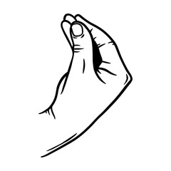 Bellissimo icon delicious food Italy hand gesture sketch engraving PNG, no background
