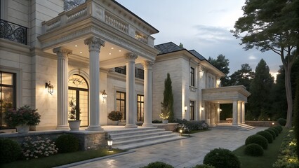 Obraz premium The home design architects are reviewing the house plan draft the project commissioned by the client and the custom design before delivery Interior design and decoration ideas