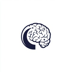 Nighttime brain sleep icon, health, rest