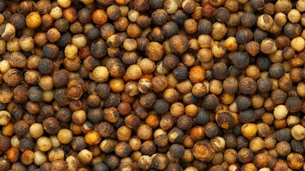 Close-up Texture of Dried Areca Nuts, Betel Nuts, Background