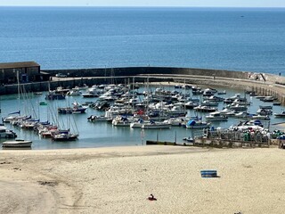boats on the beach Lyme Regis Dorset England 