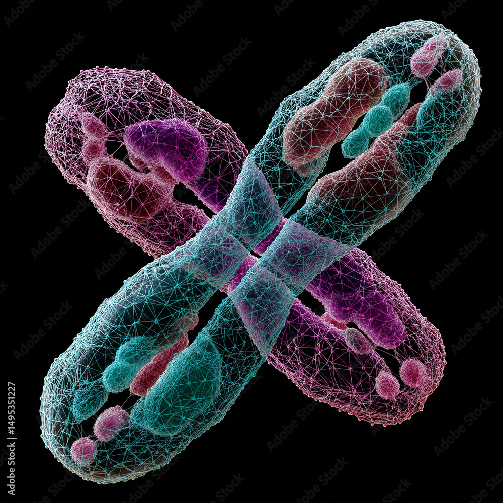 Poster telomere chromosome end. dna sequence genetics. cell aging medical science. genetic code research. c
