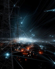 Fototapeta premium Decarbonization carbon reduction policy. Green energy carbon pricing. Climate action. Net zero innovation. Emission control renewable sources. Smart grid visualization for net-zero targets