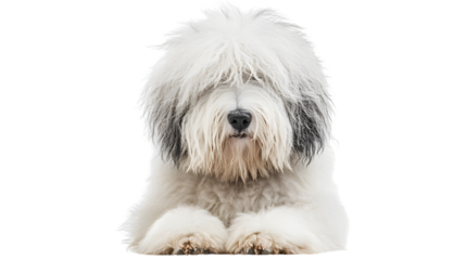 Fluffy Old English Sheepdog with Shaggy Coat