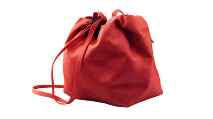 Stylish Red Bag on White Background Isolated - Professional Fashion Photography