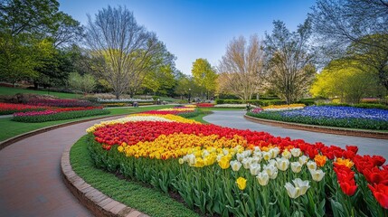 Obraz premium flower garden view decorated with sunlight
