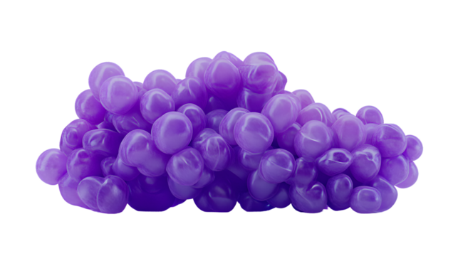 Vibrant Ripe Juicy Purple Grape Cluster on White Background