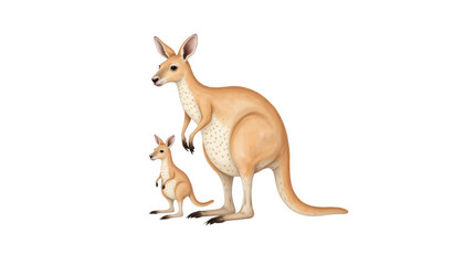 Fototapeta premium Kangaroo joey and mother, a heartwarming glimpse of wildlife in the australian outback