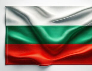Bulgarische Flagge mit horizontalen Streifen in Wei&szlig;, Gr&uuml;n und Rot,