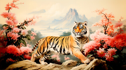 Beautiful and stylish Japanese and Chinese tiger paintings.