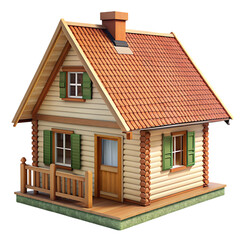 Cute Cottage House 3D Render