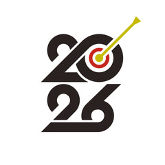 2026 number design template. 2026 New Year logo text design.