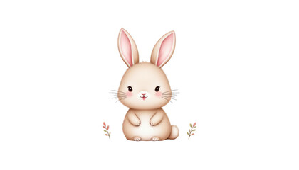 Obraz premium Adorable bunny relaxing in nature, a serene wildlife encounter