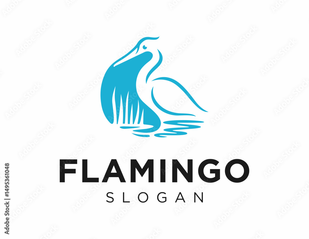 Poster logo about flamingo on a white background. created using the coreldraw application.