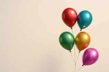 Metallic Confetti Balloons Cluster for happy bithday card