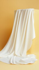 White Fabric Draped Over a Yellow Background