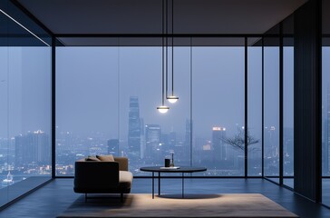 modern living room with a window
